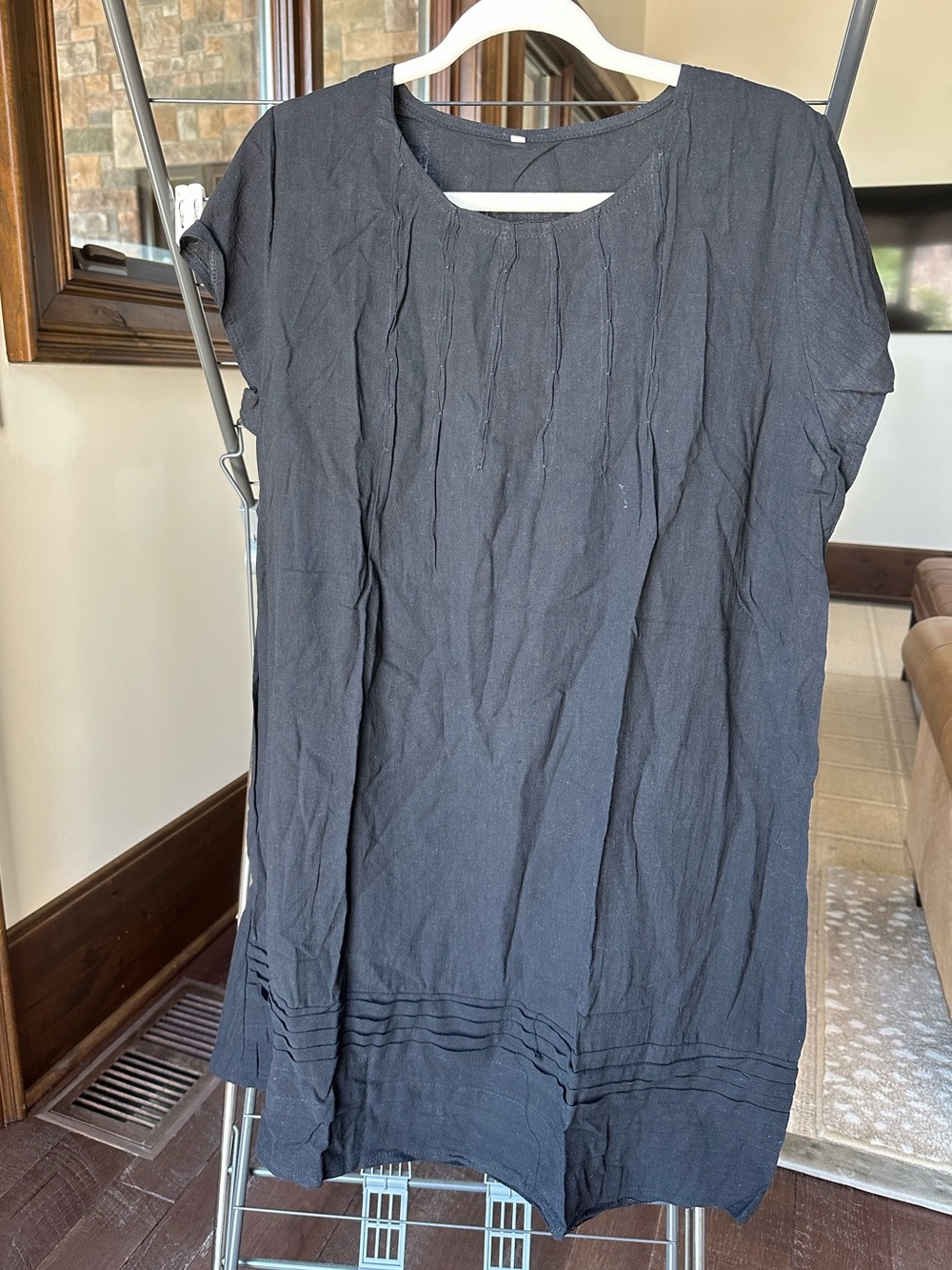 Women's black Relaxed Short-Sleeve dress